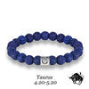 Men 12 Zodiac Signs 8mm Beads Bracelets Handmade Vintage Blue Lava Stone Beads Elastic Bangles Women Jewelry Gifts - Image 13