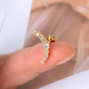1PC Curved Cz Cartilage Stud Moon Leaf Helix Rook Conch Screw Back Earring Stainless Steel Ear Piercing Jewelry - Image 20
