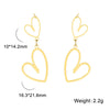 Two Hearts Stainless Steel Hoop Earrings For Women Gold color Sweet Simple Heart Dangle Stud Earring Jewelry Gift - Image 3