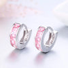 7Colors Cute Silver Square CZ Circles Small Loops Huggie Hoop Earrings For Women Jewelry Girls Aros Artes Orecchini - Image 9