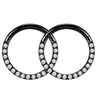 Hinged Stainless Steel Segment Piercing Ring with Stone Detail in 6 mm to 14 mm Sizes - Image 12
