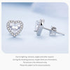 Silver Halo CZ Heart Stud Earrings Round Earrings Set Classic Engagement Jewelry for Couples - Image 21