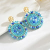 Bohemain Colorful Round Crystal Beads Drop Earrings for Women Ladies Handmade Geometric Metal Earrings Summer Party Jewelry Gift - Image 9
