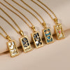 Zirconia Tarot Card Necklace Classic Tarot Queen Lover Magician Moon Wealth Amulet Stainless Steel Jewelry - Image 3