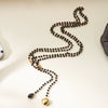 Bohemian Black Beads Long Tassel Sweater Chain Necklace for Women Love Heart Pendant Water Drop Y Shape Necklaces Party Jewelry - Image 6