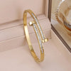 3Pcs Gold Plated Stainless Steel Clover Bracelet Set For Women, Lucky Four Leaf Charm Bangle Jewelry Gift - Image 3