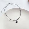 Black Choker Necklace with Five-Pointed Star Pendant and 40 cm Length - Image 6