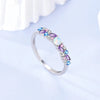 Silver Sparkling Ice-Blue Purple Opal Ring For Women Girls Jewelry Birthday Anniversary Gifts - Image 3