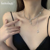 Kpop Irregular Star Chain Necklaces Y2K Zircon Crystal Beads Tassel Necklace Aesthetic Star Heart Choker Necklaces Jewelry Gift - Image 1