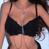 Stonefans Metal Heart Nipple Chain Jewelry with Neck Non Piercing Rhinestone Body Chain Necklace For Women Sexy Festival Outfit