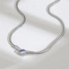 316L Stainless Steel Snake-Chain Necklace with Small Stone Pendant - Image 8