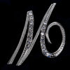 Crystal Rhinestone 26 Letters Women Collar Brooch Pin Corsage Bouquet Jewelry - Image 5