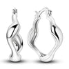 Silver Shining Zircon Earring Sparkling Simple Bow Irregular Curve Hoop Earring Jewelry Gifts for Women Men - Image 25