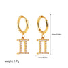 Zodiac Sign 12 Constellation Hoop Earrings for Women Shiny Zircon Gold Plated Ear Buckle Huggie Hoops Jewelry Gifts - Image 8