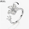 Rose Flower Rotating Ring For Women Spinner Fidgets Heart Charm Adjustable Open Rings Star Moon - Image 22