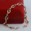 2 Color Women Girls Bracelet Rose Gold Color Green Pink Zircon Stone Jewelry - Image 1