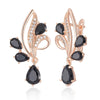 Shiny Zircon Flower Long Drop Earrings For Women Rose Gold Color Ethnic Bridal Wedding Jewelry - Image 9