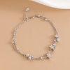 Silver Heart Pearl Knot Bracelet Necklace Set for Women Versatile Jewelry Set Party Wedding Gifts - Image 7