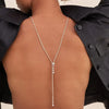 Bridal Rhinestone Back Necklace Accessories Wedding Party Jewelry Crystal Long Drop Necklace Party Gifts for Women