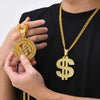 Men Gold Color Dollar Sign Necklaces with Cuban Chain,Hip Hop Money Dollar Pendant Collar, Music Festival Party Gifts Jewelry - Image 6