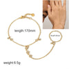 Yellow Gold Plated Stainless Steel Hand Chains Bracelet for Women Dainty Cubic Zirconia Bracelet and Ring Chain Body Jewelry - Image 7