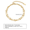 Gold Plated Stainless Steel Layered Chain With Beaded Anklet Bracelet on Leg for Women - Image 4