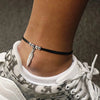 Casual Handmade Braided String Rope Chain Anklets for Men,Stylish Feather Beads Charm Ankle Bracelet,Beach Barefoot Gift Jewelry - Image 1