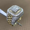 Domineering Gold Color Hip Hop Ring for Men Women Inlaid White Zircon Stones Punk Wedding Ring Jewelry - Image 5