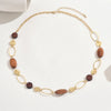 Maillard retro temperament hollow ring wooden long beaded necklace earrings set sweater chain collarbone chain - Image 5