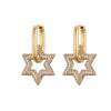 Star Gold Color Geometric Hoop Earrings For Women Zircon Female Drop Earrings Engagement Elegant Jewelry - Image 7