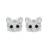 Silver Cat panda koala deer unicorn elephant Zircon Earrings for Women Jewelry Wedding Birthday Gift - Image 15
