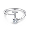 Silver Initial Rings for Women Girls, Adjustable Initial Rings Cubic Zirconia Stackable Alphabet Letter Rings Gift - Image 20