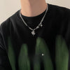 4pcs Personality Black Zircons Awn Star Cross Pendant Cuban Chain Necklace for Men Friends Hip-hop Punk Jewelry Sets Gift - Image 8