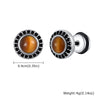 Punk Stone Stud Earrings for Men Boys,Tiger Eye Stone Round Earrings, Simple Ear Jewelry Gifts - Image 8