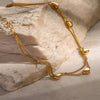 Chic Stainless Steel Love Double Layer Anklet Gold Plated Metal Sweet Jewelry Gift For Women - Image 2