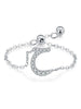 Silver Simplicity 26 Letters Zircon Ring For Women Engagement Wedding Jewelry - Image 24