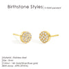 Birthstone Pierced Earrings Zirconia Earrings Stainless Steel Jewelry Birthday Gift - Image 8