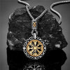 Retro Men Norse Rune Bead Compass Necklace Gold Color Hollow Out Sun Pendant Stainless Steel Vegvisir Amulet Male Viking Jewelry - Image 7