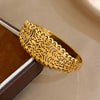 Greatera Floral Scrolls Pattern Bracelet Chunky Engraved Hollow Stainless Steel Charm Bangles - Image 4