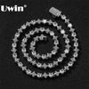 Uwin Iced Shinning Star Tennis Chain Necklace for Women 6mm Prong Setting Cubic Zirconia Chain Choker Jewelry for Gift - Image 1