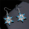 European and American Style Creative Water Blue Snowflake Earrings Necklace Two-Piece Set Women's Wedding Decoration Earrings - Image 1