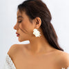 Bohemia Fabric Rose Flower Pendant Hoop Earrings For Women Kpop Colorful Earrings Party Jewelry Y2K Accessories - Image 7