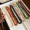 Multi-color Smudging Round Beads Acrylic Choers Necklaces Retro Smudging Resin Collarbone Chain Charms Party Jewelry Gifts M1 - Image 1