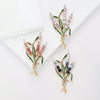 Rhinestone Three-headed Wheat Ear Brooch for Women Unisex Enamel Botanical Pins Banquet Party Backpack Gifts Jewelry Accessories - Image 4