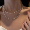 Simple Sparkling Necklace For Women Silver Color Clavicle Chain Choker Necklace Female Korean Wedding Party Jewelry Gift - Image 1