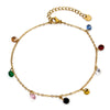 1 Piece 304 Stainless Steel Link Cable Chain Anklet Multicolor Rhinestone For Women Party Bracelets Gift 22cm(8.7") long - Image 11