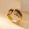 Gothic Stainless Steel Opening Finger Rings for Women Vintage Geometric Adjustable Finger Ring Punk Jewelry Gifts - Image 2