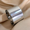 Glossy Opening Chunky Wide Stainless Steel Cuff Bangle Bracelet For Women Men Stackable Charms Jewelry - Image 3