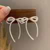White Bowknot Imitation Pearls Tassel Dangle Earrings Women Temperament Versatile Earring Elegant Jewelry K - Image 2