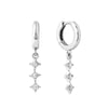 Yuxintyome Silver Ear Needle set with diamond star hoop earrings for women ear clip retro Wedding Jewelry - Image 13